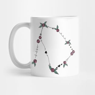 Ophiuchus Constellation Roses and Hearts Doodle Mug